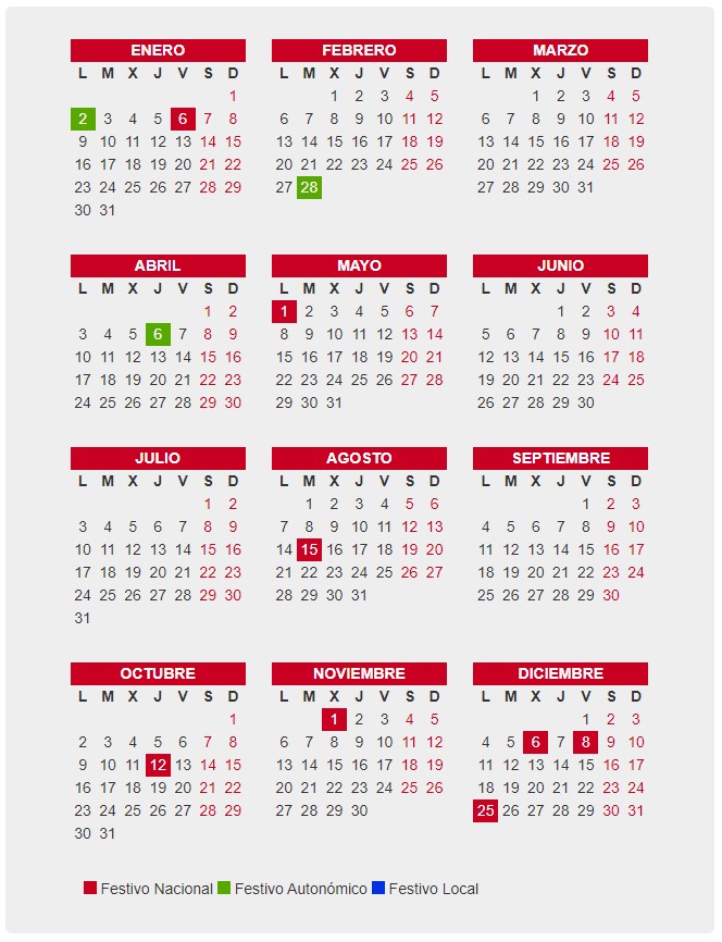 Calendario Laboral Andalucia 2023